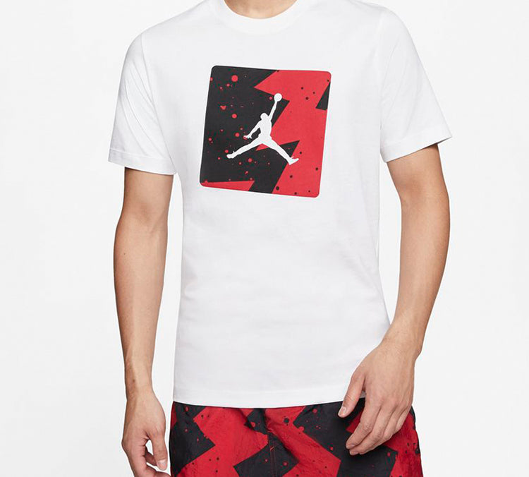Air Jordan Poolside Chest Printing Short Sleeve White CJ6245-100