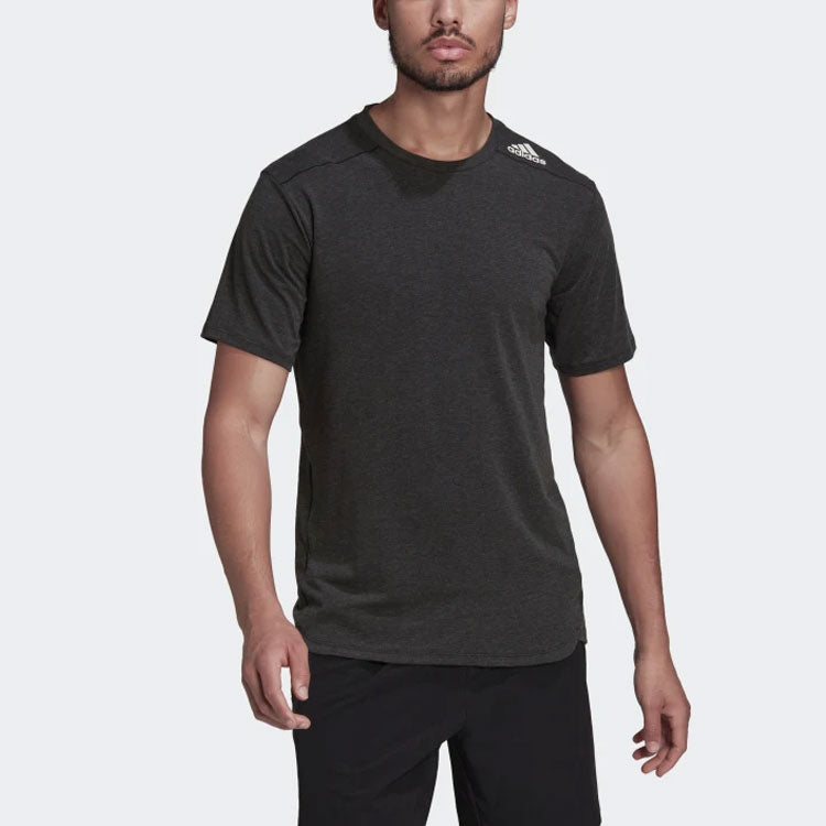 Men's adidas Sports Gym Round Neck Short Sleeve Black T-Shirt HB9204