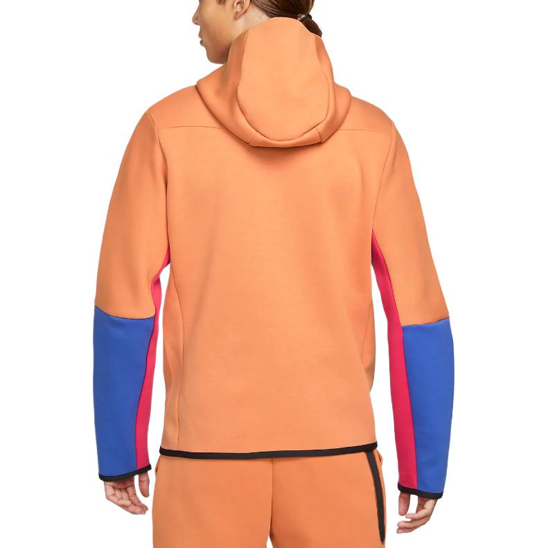 Nike color block tech fleece zipped hooded jacket 'orange' CU4490-808