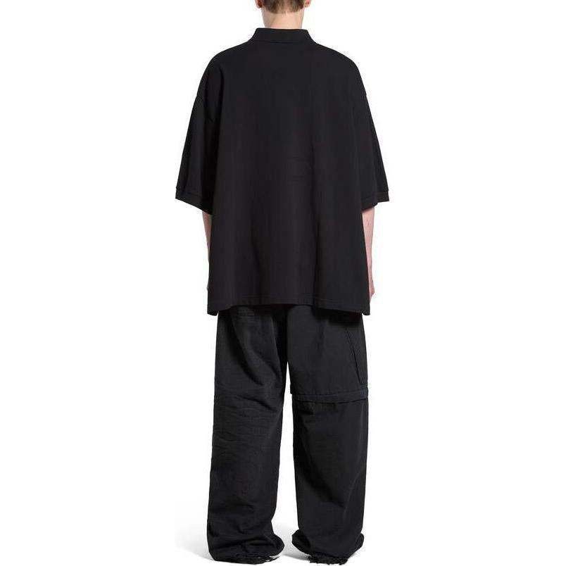 Balenciaga Bb Classic Polo Shirt Oversized 'Black' 791001TQVM71000