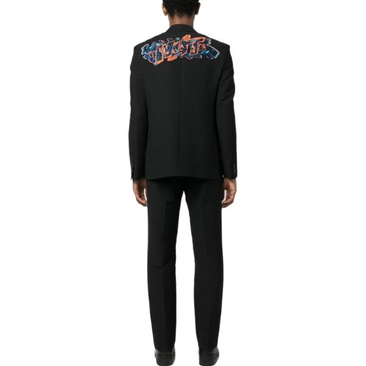 Off-White Graf Coupe' Strap Rel Single-breasted Blazer 'Black' OMEN063S23FAB0011066