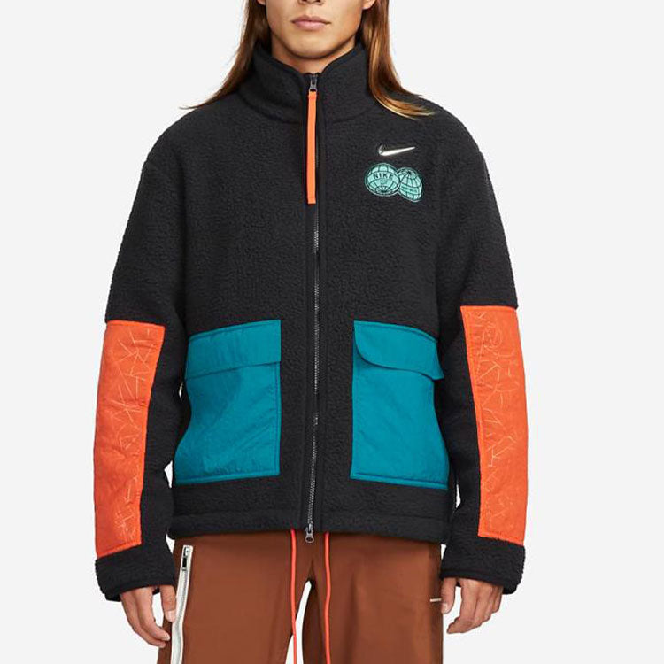 Nike CNY Chinese New Year's Edition Contrast Color Stitching Loose logo Sports Stand Collar Jacket Black DQ5061-010