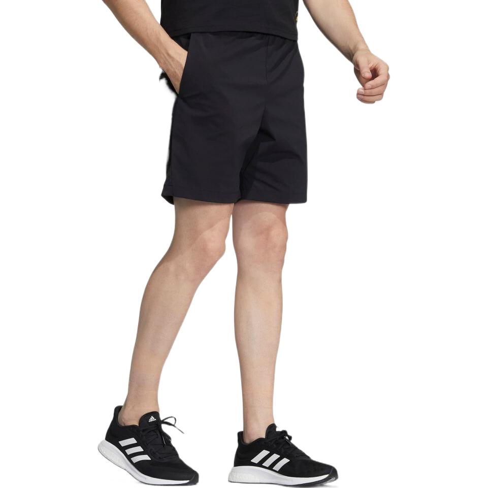 Men's adidas Solid Color High Waist Straight Casual Shorts Black HD0001