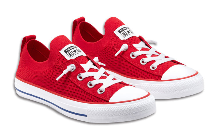 (WMNS) Converse Shoreline Knit Slip Chuck Taylor All Star Red White Sneakers 'Red White' 567026F