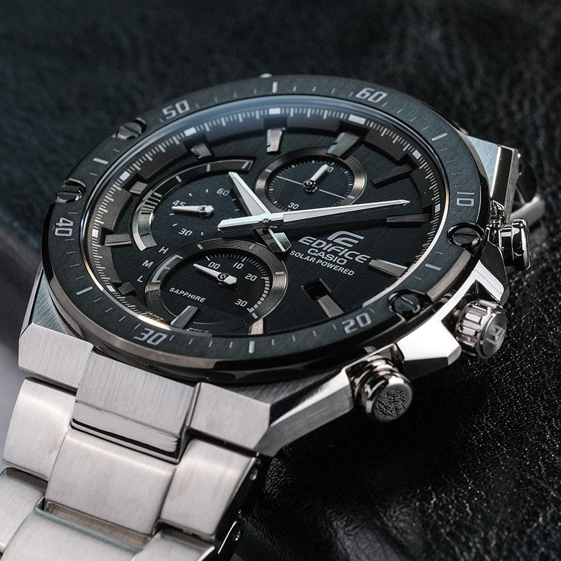 CASIO Waterproof EDIFICE Sapphire Crystal Solar Powered Mens Silver Analog EFS-S560YDB-1APRD