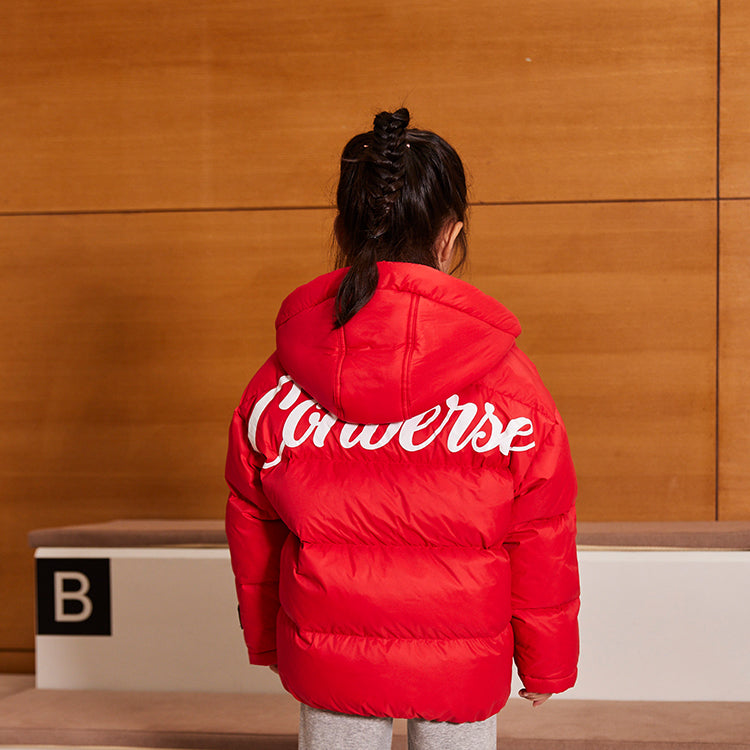 (GS) Converse Logo Printed Down Jacket 'Red White' CV2142005GS-004