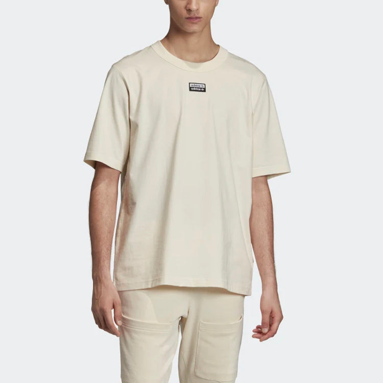 adidas originals Vocal F Tee Casual Sports Round Neck Short Sleeve Cream Yellow ED7121