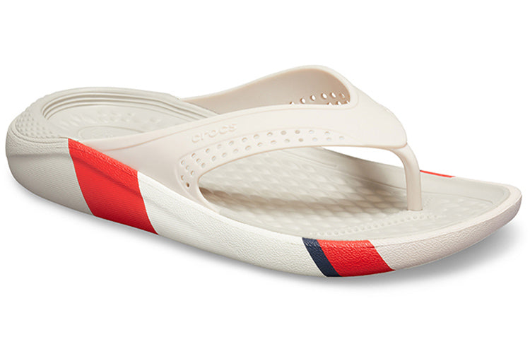 Crocs LiteRide Colorblock Slides 'White Red' 205625-6PL