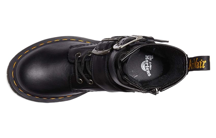 Dr.Martens 1460 Buckle Pull Up Leather Lace Up Boots 'Black Silver' 31033001