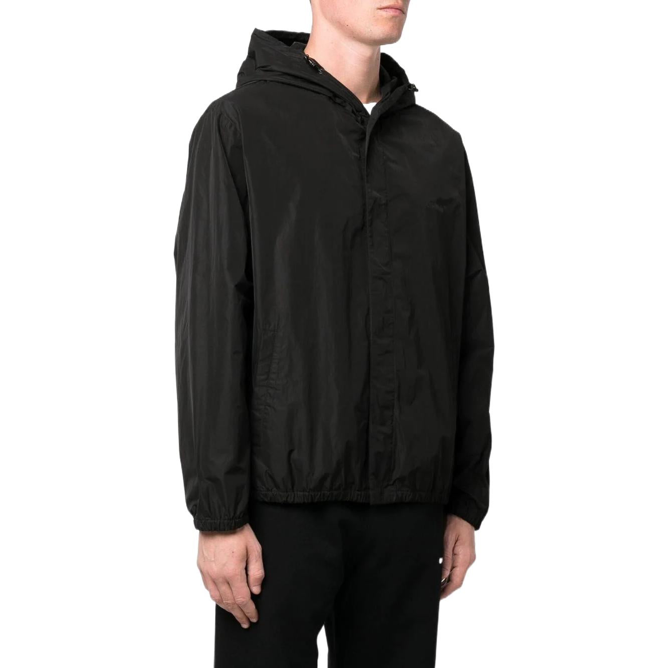 Men's Off-White FW22 Back Classic Logo Printing Hooded Jacket Ordinary Version Black OMEB035C99FAB0011010