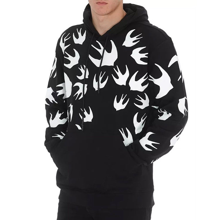 Alexander McQueen Contrasting Colors Pattern Loose Hoodie 'Black' 527546-RLT72-1000