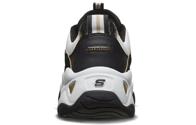 (WMNS) Skechers D'lites 3.0 Sneakers Black/White/Gold 88888374-BKGD