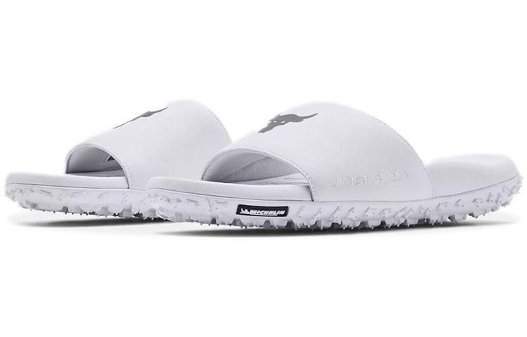 Under Armour Project Rock Slides 'White' 3023762-101