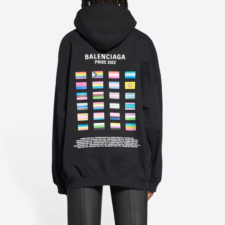 Balenciaga Pride Hoodie Boxy Fit 'Black' 651799TMVO31070
