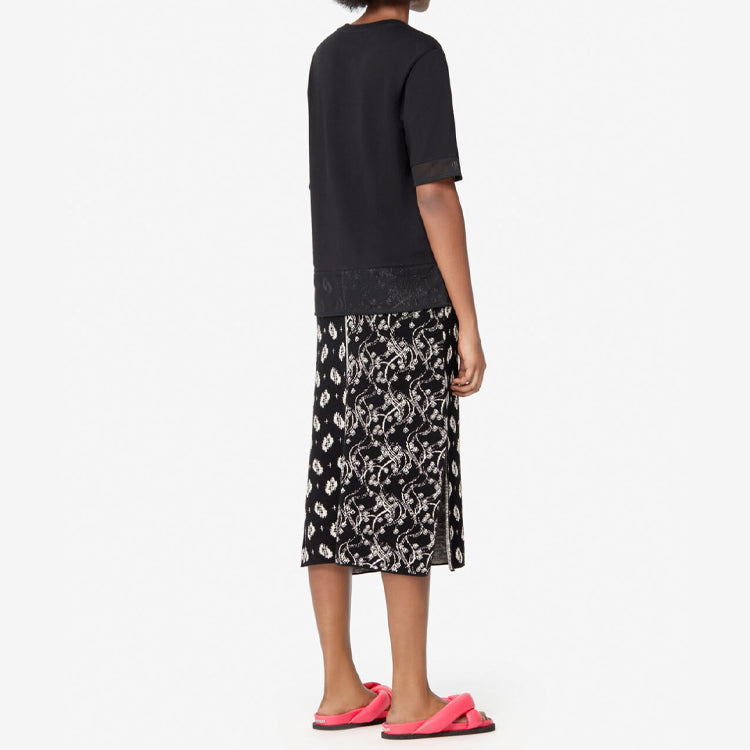 KENZO Alphabet Logo Printing Round Neck Short Sleeve Black FA5-2TS617-986-99