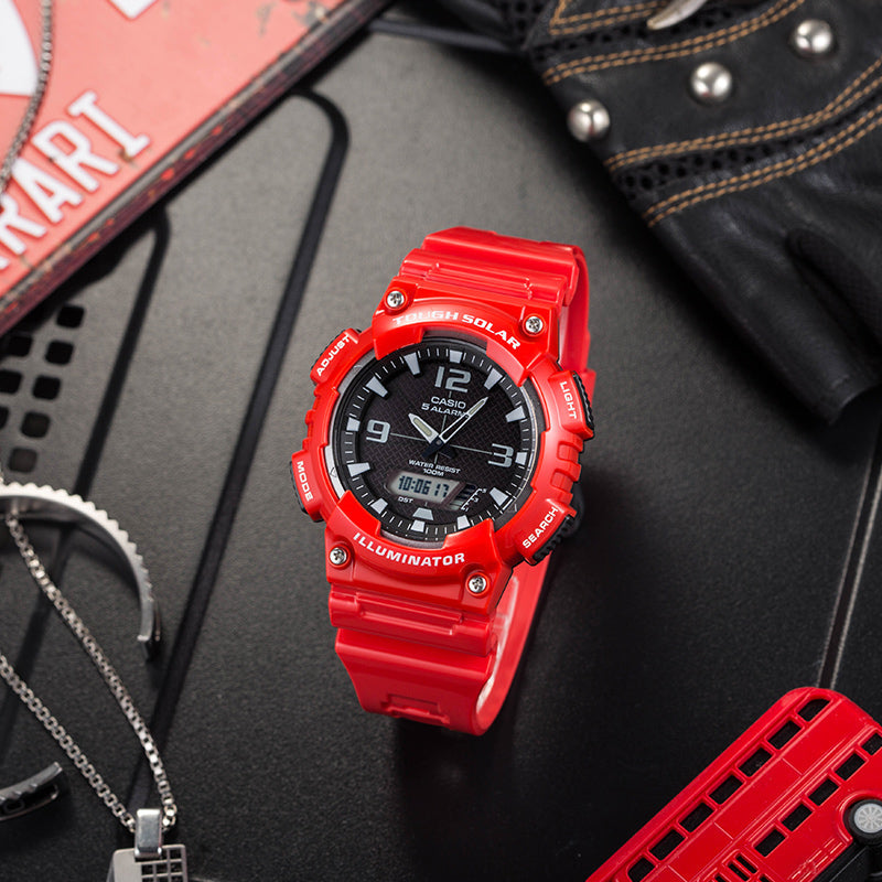 CASIO Sports Solar Powered Quartz Waterproof Mens Orange Analog AQ-S810WC-4A