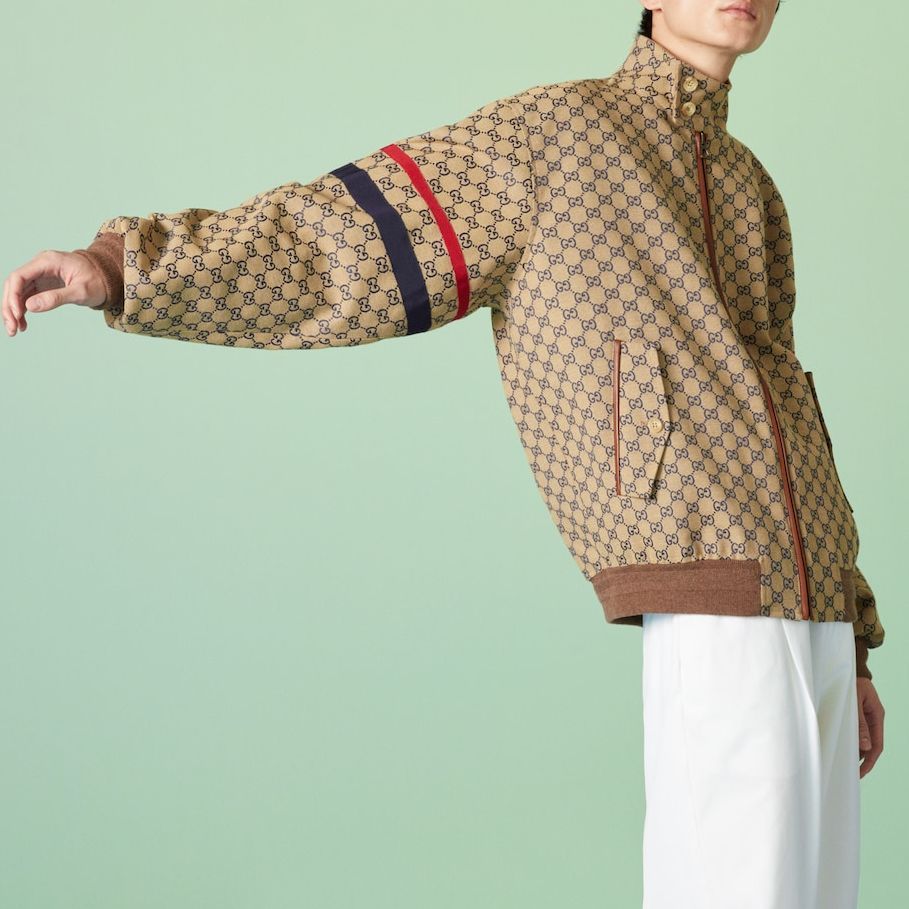 Gucci GG Cotton Canvas Zip Jacket 'Beige Blue' 742835-Z8BJJ-9120