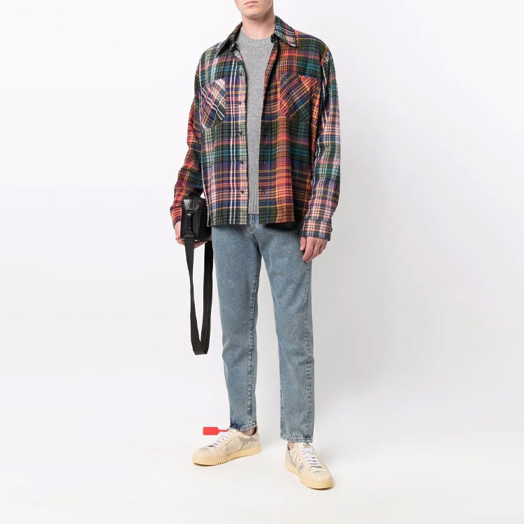 Men's Off-White FW21 Basic Round Neck Pullover Wool Sweater Gray OMHE091F21KNI0010606