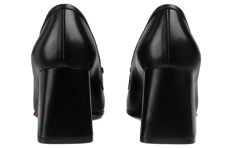 (WMNS) Gucci Web Accent Leather Pumps 'Black' 757934-AACE8-1000