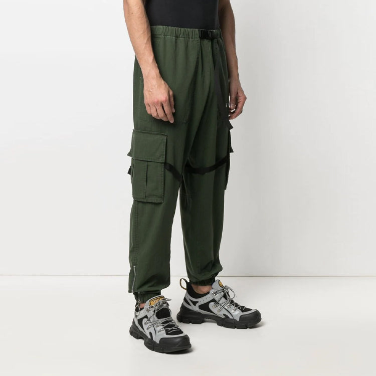 Off-White SS21 Cargo Casual Long Pants Loose Fit Green OMCF004S21FAB0025701