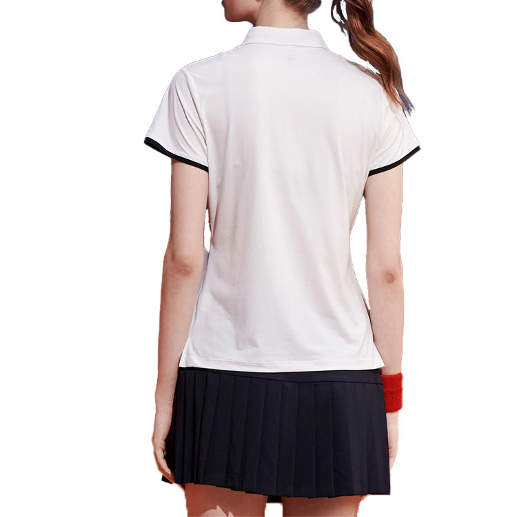 (WMNS) FILA Large Series Sports Short Sleeve POLO White A11W023154F-WT