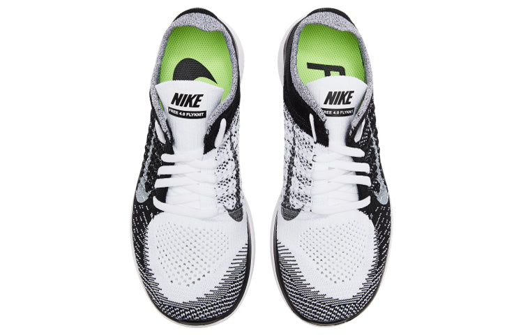 (WMNS) Nike Free Flyknit 4.0 'White Black' 631050-100