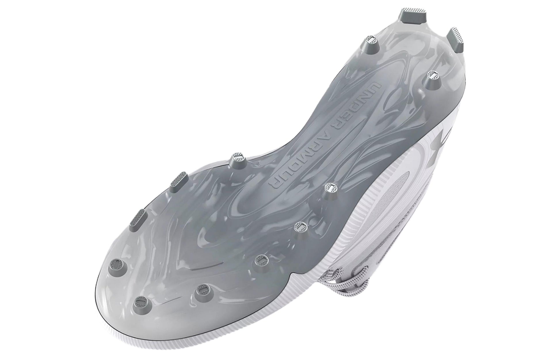 Under Armour HOVR Fade 2 Command MC Mid Lacrosse Cleats 'White Grey' 3026970-102
