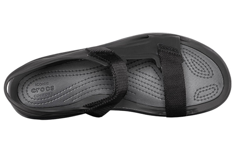 (WMNS) Crocs Swiftwater Sandals 'Black' 206527-060