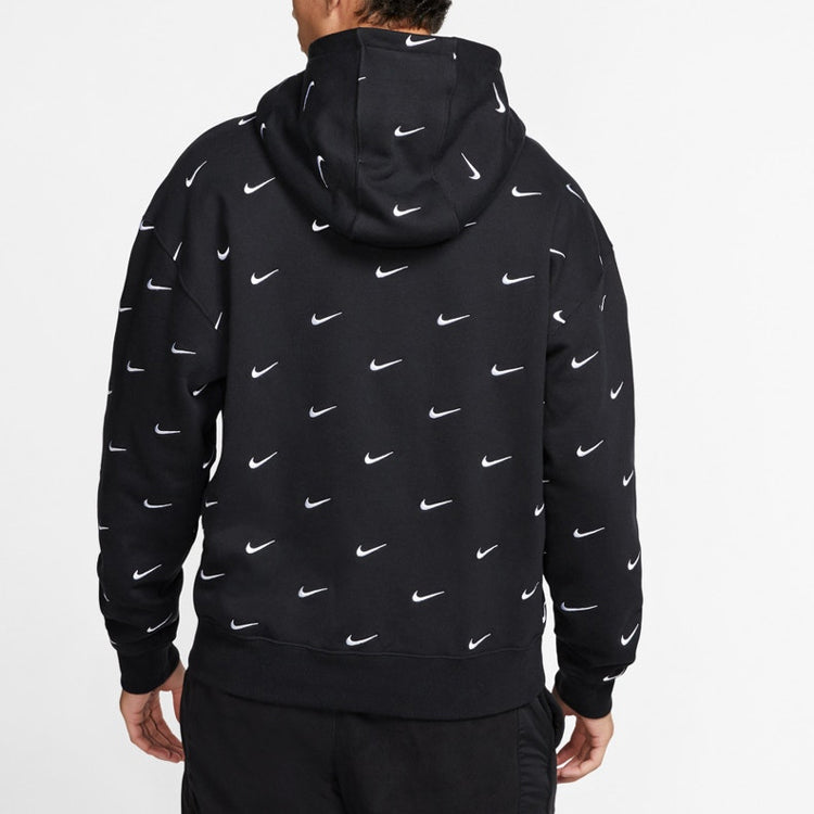 Nike All Over Swoosh Logo Hoodie 'Black' CJ8907-010