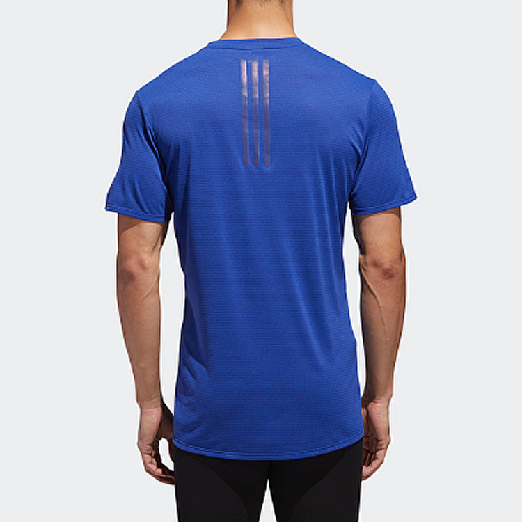 adidas Running Sports Round Neck Short Sleeve Blue CZ8727