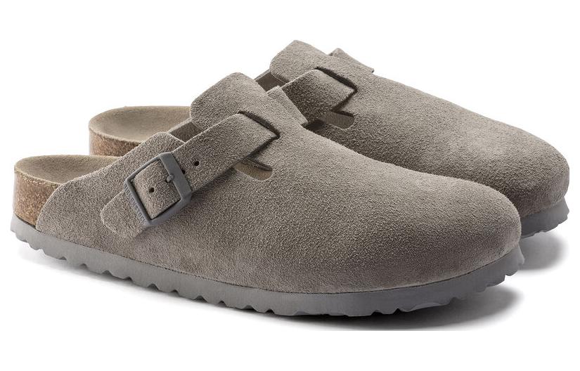 Birkenstock Boston Soft Footbed Regular 'Suede Stone Coin' 1020549