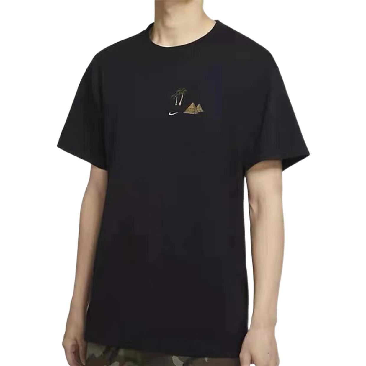 Men's Nike SB Back Shoes Skateboard Round Neck Short Sleeve Black T-Shirt DD8914-010