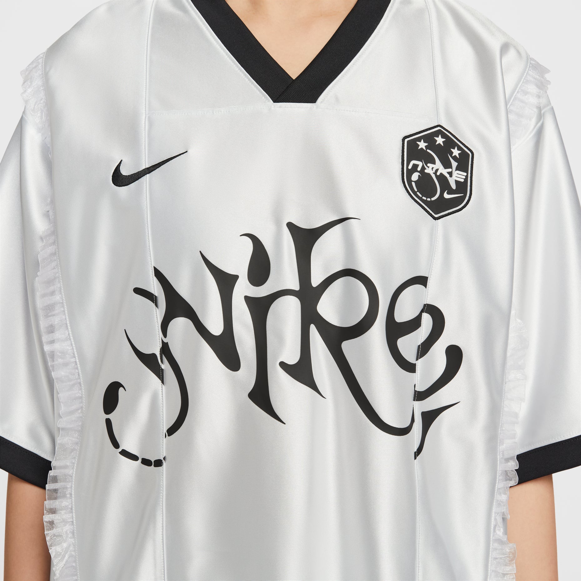 (WMNS) Nike Short-Sleeved Patterned Knit Jersey Relaxed Fit 'Metallic Silver' II1939-095