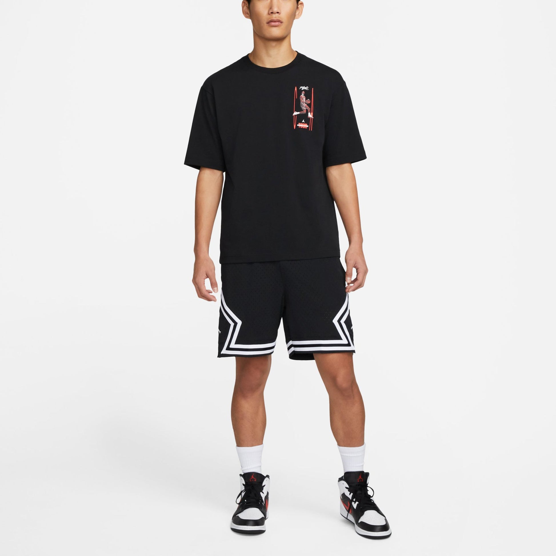 Men's Air Jordan Sport Dri-fit Stripe Casual Breathable Basketball Sports Shorts Black DH9076-010