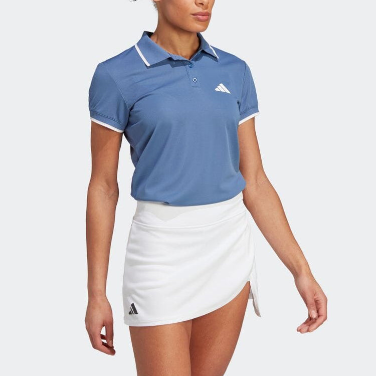 (WMNS) adidas Logo Polo Shirt 'Blue' IA7036