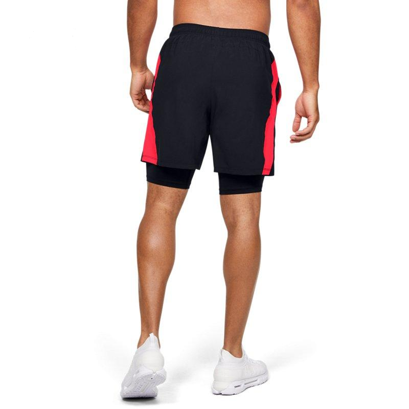 Under Armour Launch Get Out Run 2-in-1 Running Shorts 'Black Red' 1350772-001