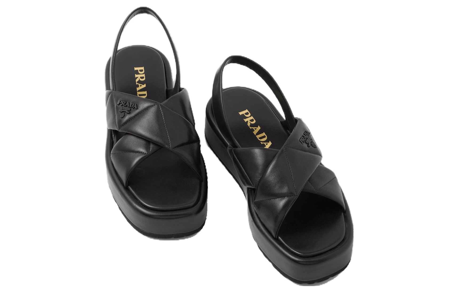 (WMNS) PRADA Quilted Leather Slingback Sandals 'Black' 1XZ749_038_F0002_F_035