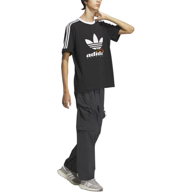 adidas Trefoil Logo Play Soccer Graphic T-shirt Asia Sizing 'Black White' IW6309