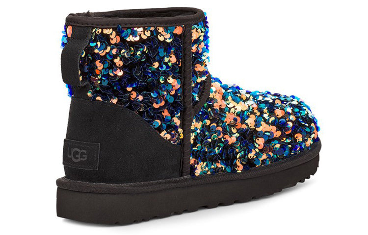 (WMNS) UGG Classic Mini Stellar Sequin Snow Boots Black 1112515-BLK