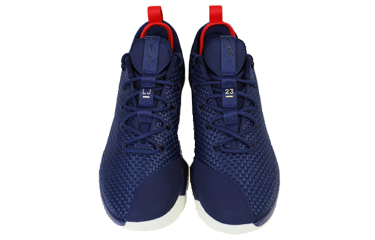 Nike LeBron 14 Low 'Midnight Navy University Red Metallic Gold' 878635-400