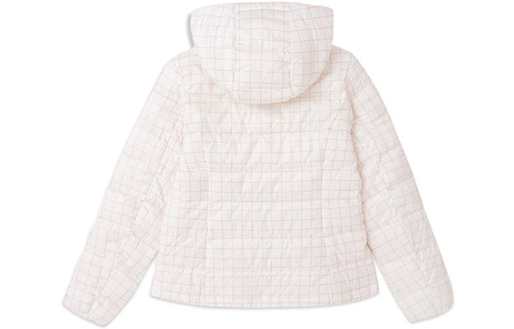 (WMNS) Skechers Packable Hooded Down Jacket 'White Black' L419W038