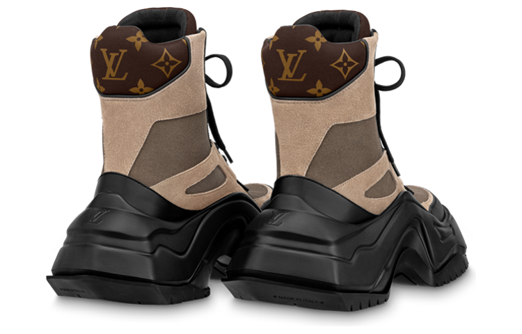 (WMNS) LOUIS VUITTON Archlight 2.0 Platform Ankle Sneakers 'Tan Black' 1ABI1F