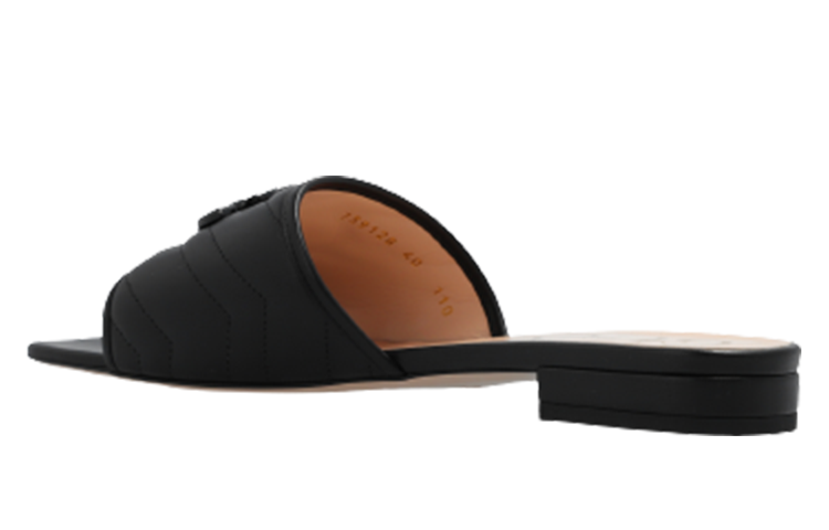 (WMNS) Gucci Marmont Double G Slides 'Black' 739128-BKO60-1000