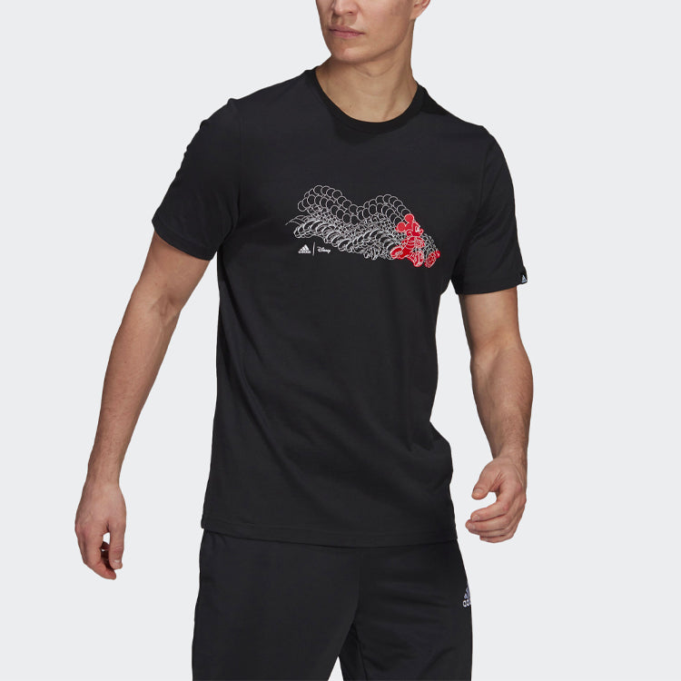 adidas x Disney M Dsny Ftbl T Funny Printing Sports Round Neck Short Sleeve Black GL3204