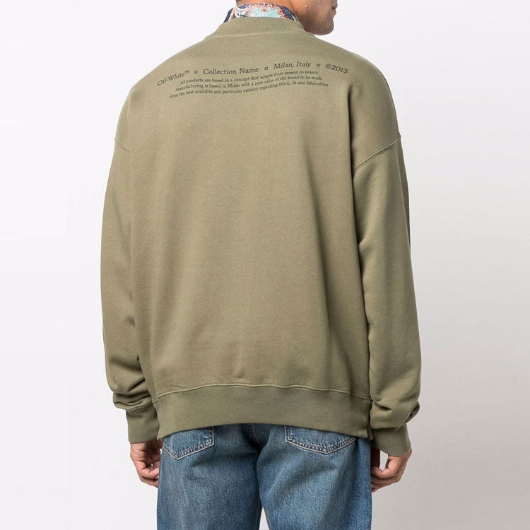 Men's Off-White FW21 Caravaggio Painting Hoodless Loose Fit Green OMBA054F21FLE0105584