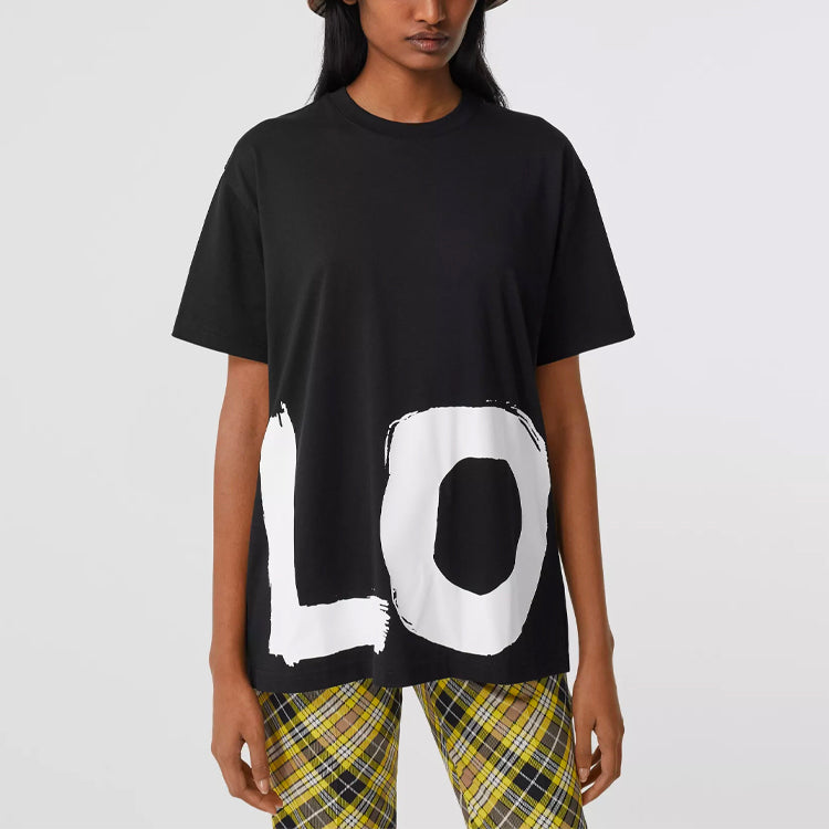 Burberry Love Prints Circle Short-sleeved / collar Black 80373021