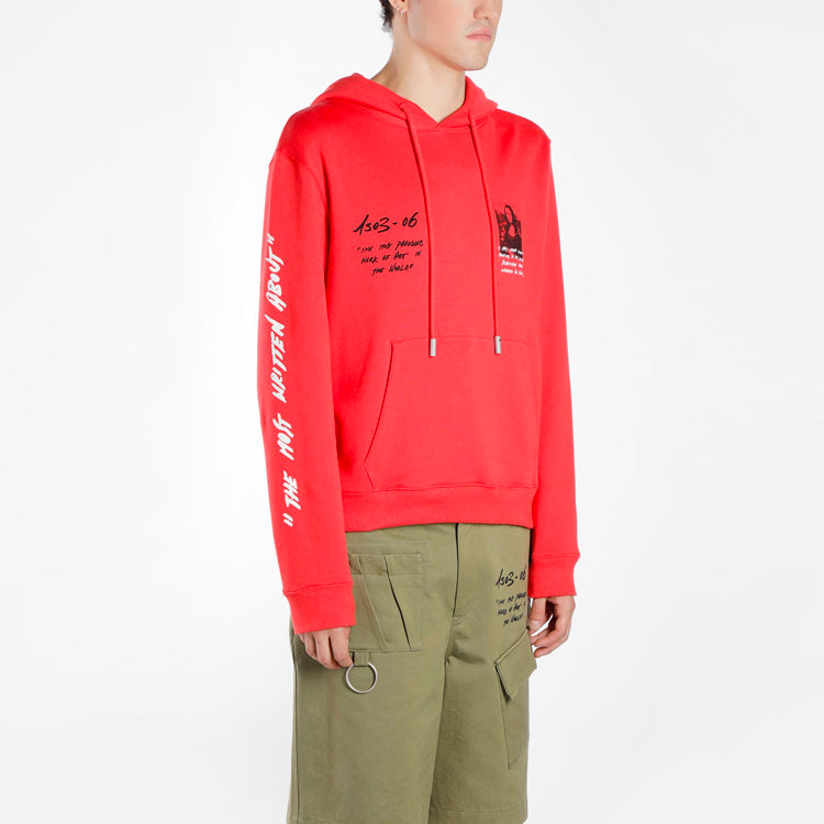 Men's Off-White Mona Lisa Printing Loose Fit Red OMBB034S190030052010