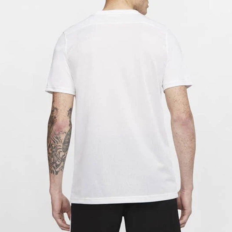 Men's Nike Dri-FIT Solid Color Logo Casual Sports Short Sleeve White T-Shirt BV6709-100