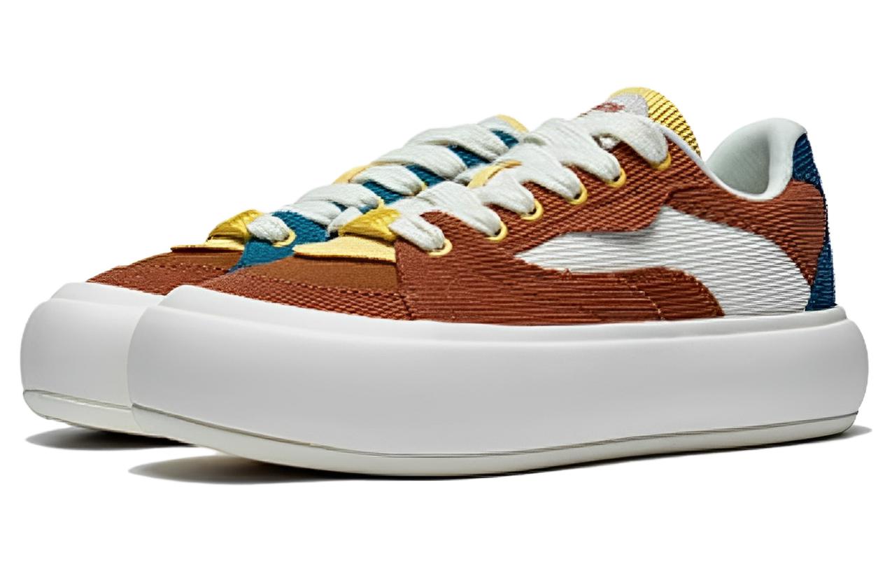 (WMNS) Li-Ning Puff Platform Skate Shoes 'Brown Blue' AZGT092-1
