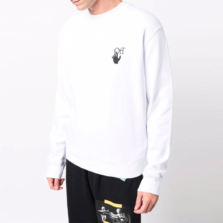 Off-White FW21 Round Neck Cotton Pullover Version White OMBA025F21FLE0060184